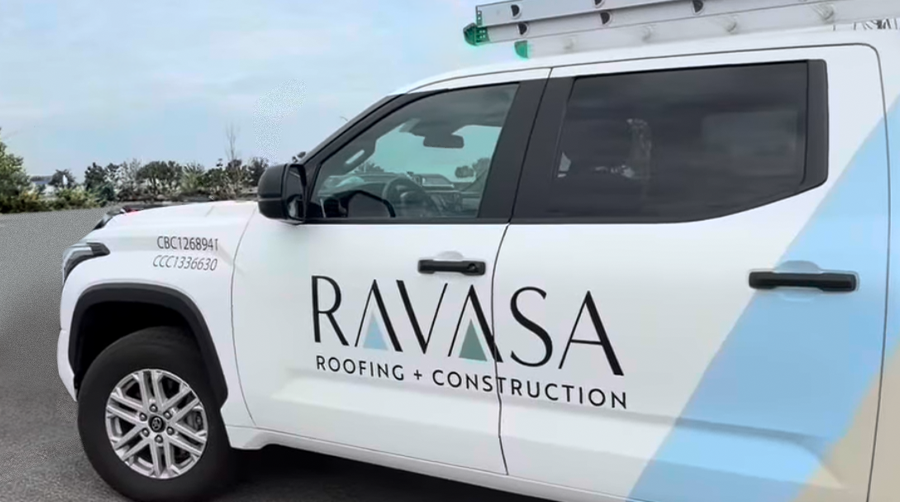 RAVASA Roofing + Construction truck 