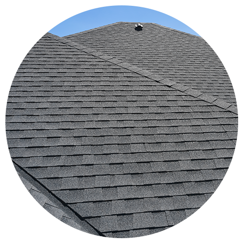 Shingle roof with multiple angles