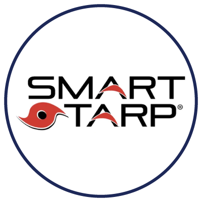 Smart Tarp logo with a red and black design on a white background